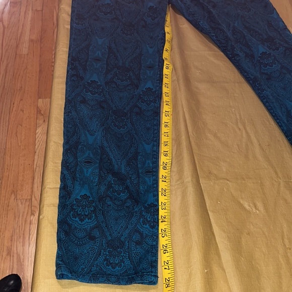 Sanctuary size 32 The Charmer aqua green paisley print jeans true to size - Picture 13 of 16